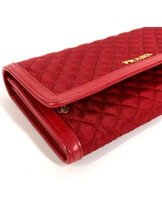 Prada Wallet Logo Quilted Nylon Red - Picture 7 of 9
